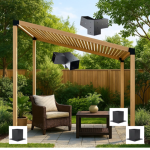 sloped pergola bracket kit – 90x90mm timber